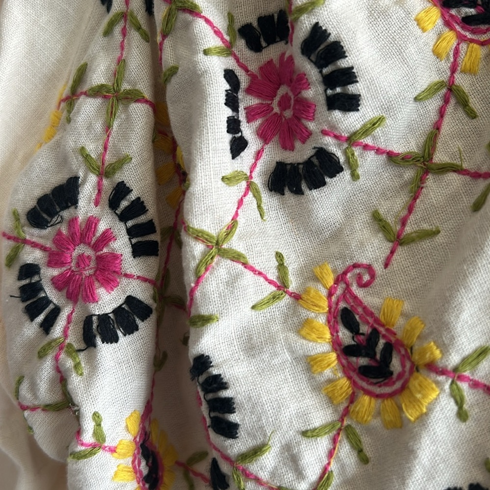 Topshop Cream Crop Top with Floral Embroidery - Picture 7 of 7